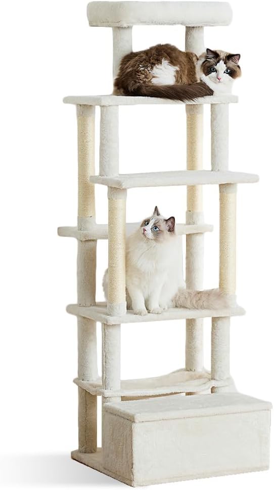 アイリスオーヤマ 収納付きファブリックキャットタワー SFC-157 ホワイト