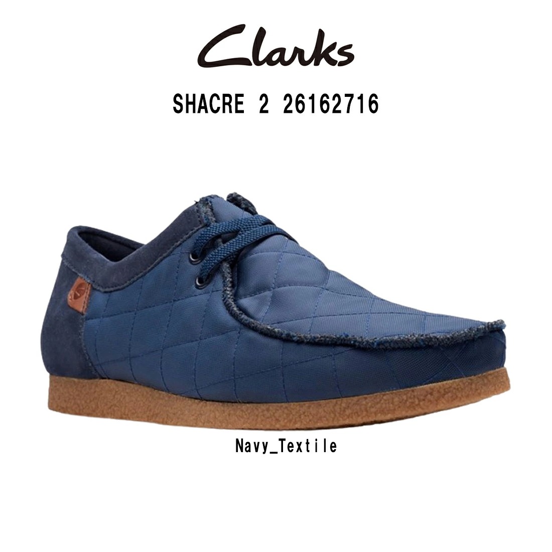 CLARKS シェイカー モカシン シューズ スタンダード テキスタイル ネイビー カジュアル メンズ SHACRE 2 26162716