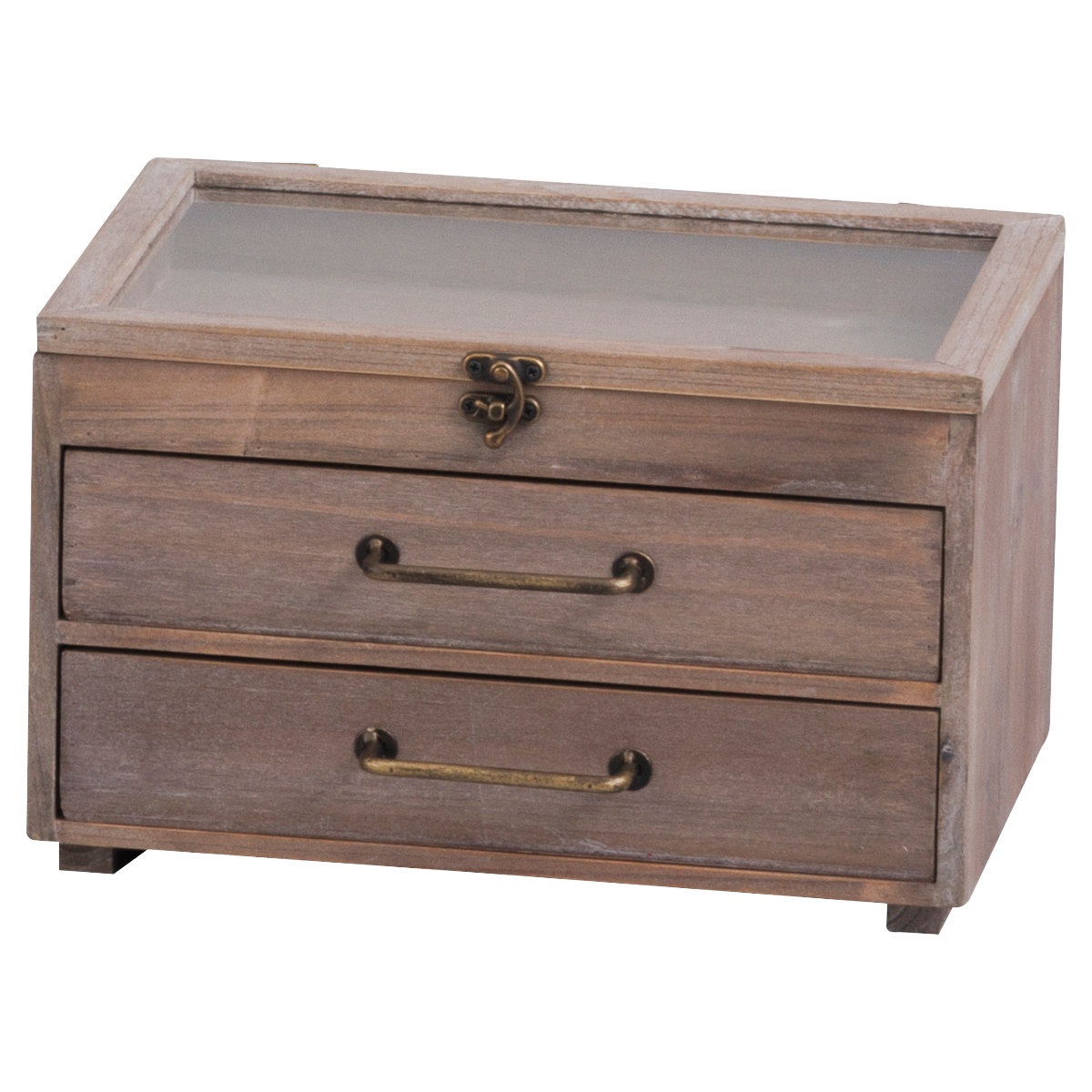 小物収納 デタンデュ チェスト 収納ケース 収納ボックス 小物入れ 収納 木製 ウッド 引き出し アンティーク調 卓上 アクセサリー ボックス 文房具 引出し ガラス 玄関 リビング