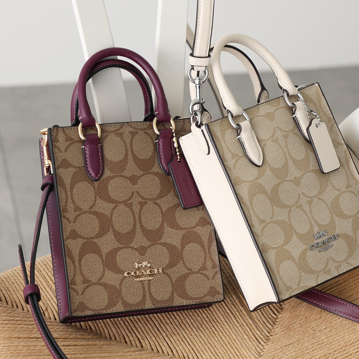 COACH コーチ ショルダーバッグ NORTH SOUTH MINI TOTE ノース サウス CJ494 レディース レザー クロスボディ ロゴ 鞄 カラー2色