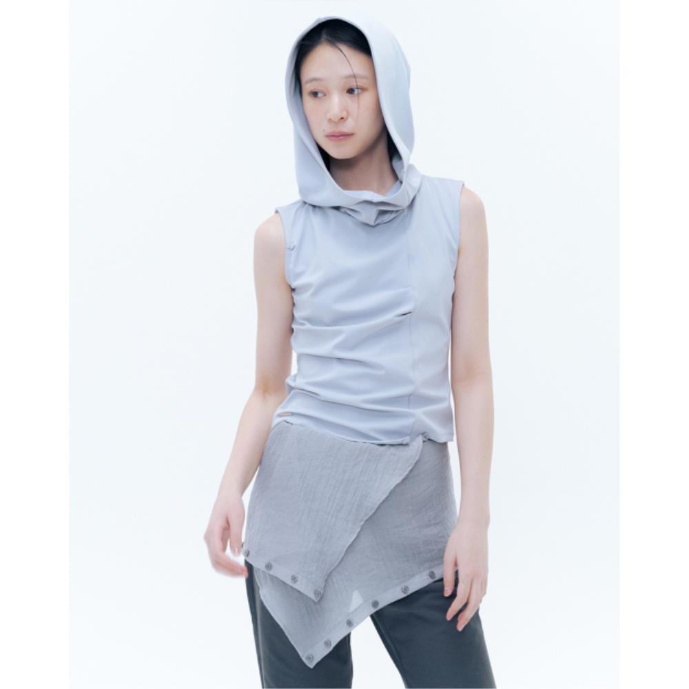 MISEKI SEOUL Cowl neck pintuck sleeveless GREY MSK252SL0