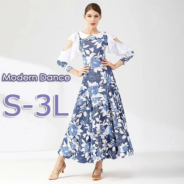 大特価社交ダンス衣装 レディース モダンドレス ダンス衣装 社交ダンス ダンスウエア ワルツダンス服 社交ダンスドレス ロング丈 華やか ゴージャス ステージ衣装 舞台服 ワルツ タンゴ服 ダンス衣装