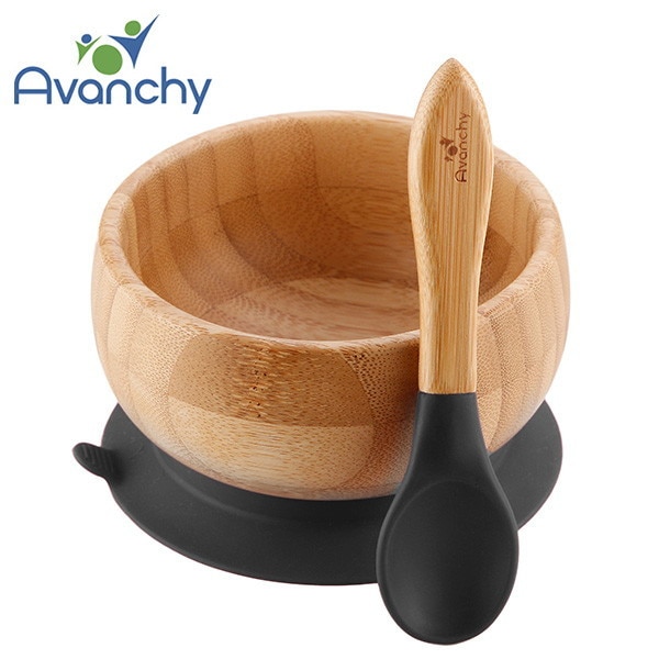 アヴァンシー 竹のボウル+スプーンセット ブラック