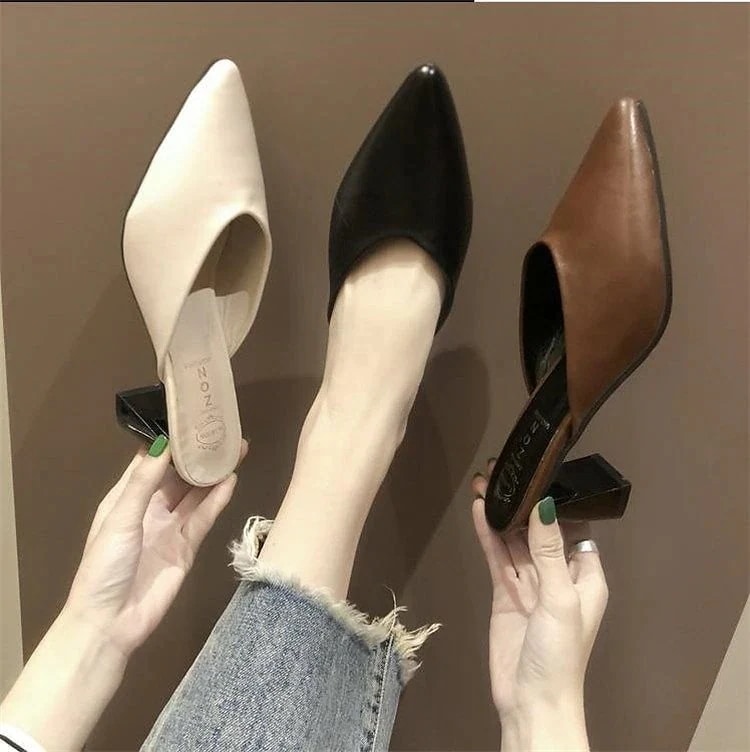 ピンヒール シンプル おしゃれな ハーフスリッパ サンダル サンダル パンプス 疲れないピンヒール 気質 レディース 包頭 大人気新商品気高い 通勤 L ポインテッドトゥ 歩きやすい