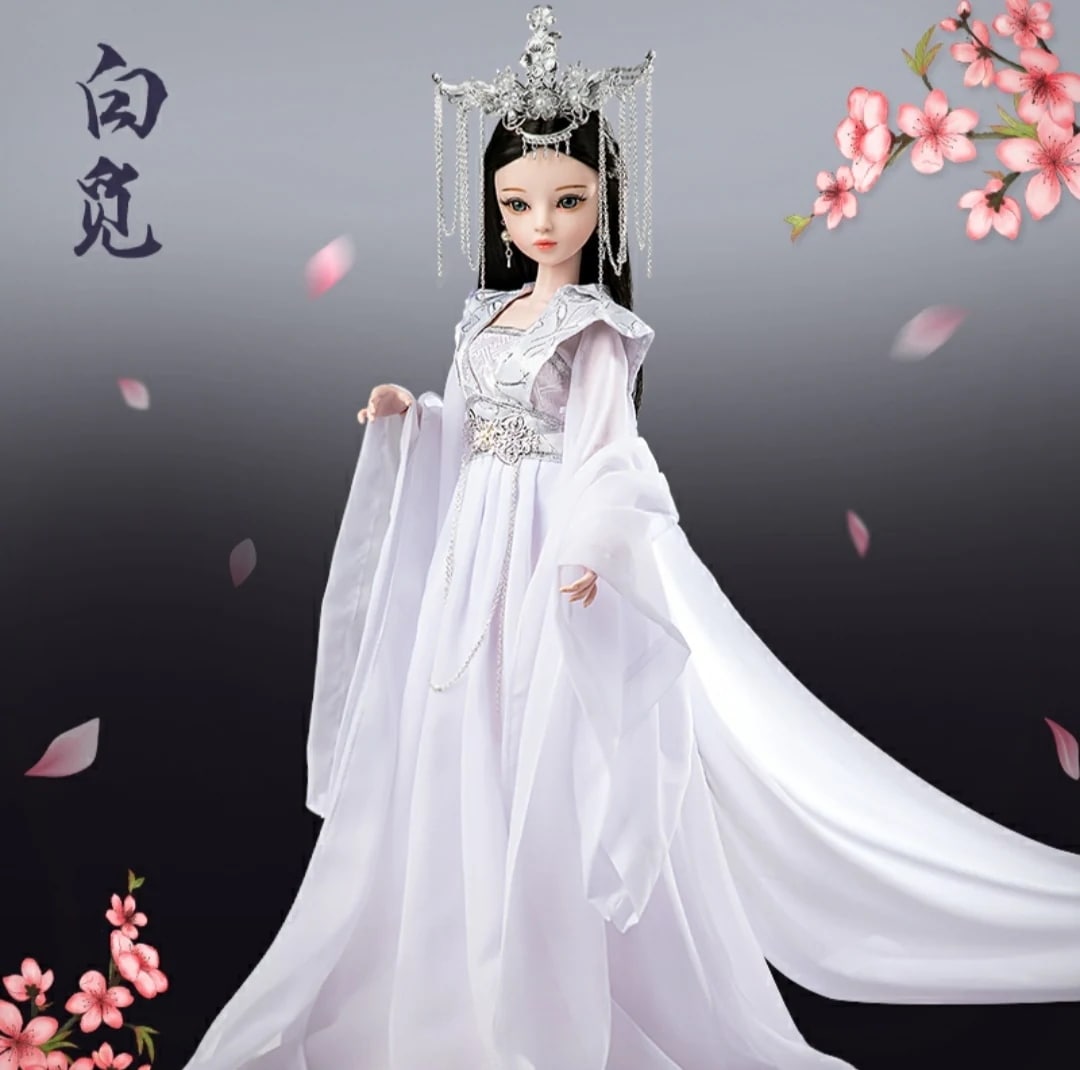 中国ドラマ『霜花の姫香蜜が咲かせし愛』香蜜沈沈燼如霜 錦覓 楊紫 中国限定グッズ キャラクタードール 人形 60cm 白