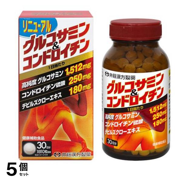井藤漢方製薬 グルコサミン&コンドロイチン 30日分 300粒 5個セット