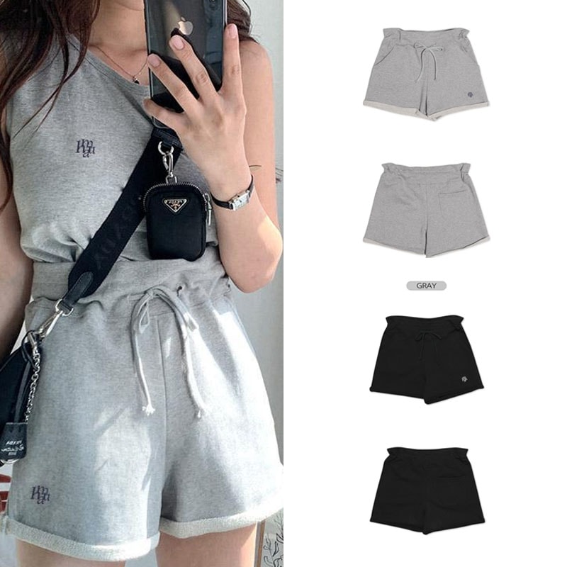 ロゴステッチ トレーニング ハーフパンツ/韓国人気ファッション韓国人気商品女性衣類韓国トレンド韓国人気ブランド韓国ファッションスタイル