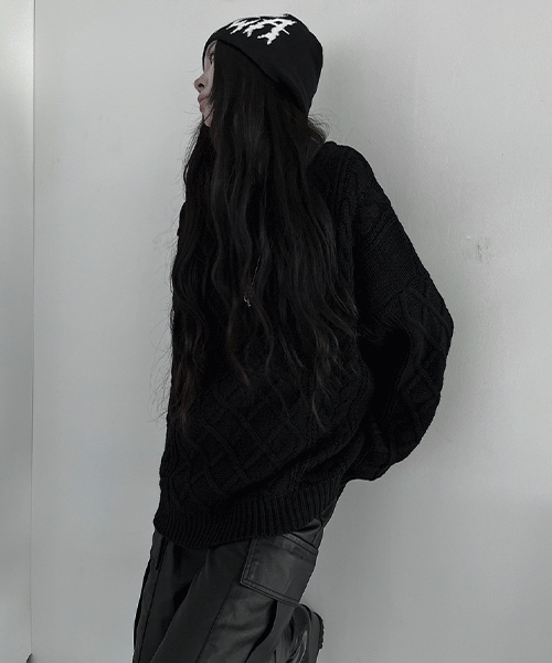 [4COLOR / unisex] overfit wool twist knit