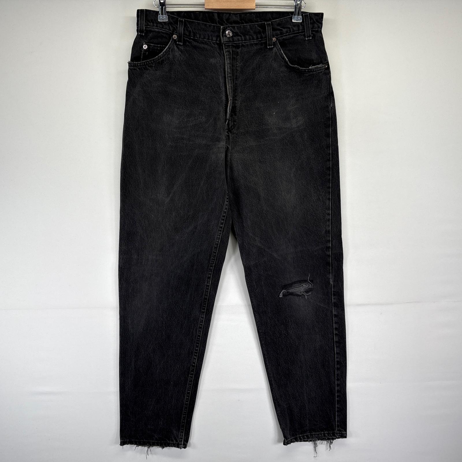 古着 90s/90年代 USA製 デニムパンツ 550 テーパード ジーンズ ジーパン 長ズボン 5ポケット w36 L32 ブラック メンズ