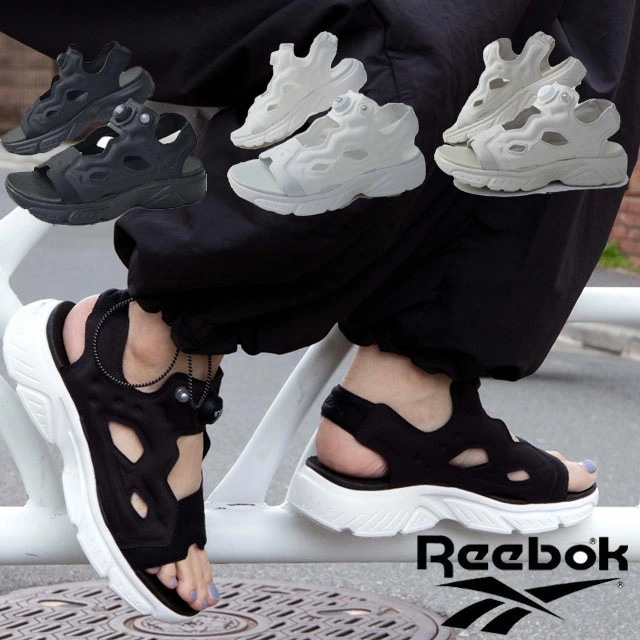 リーボック メンズ スポーツサンダル インスタポンプ フューリー サンダル レディース カジュアルシューズ スポサン 100251111 ブラック/ホワイト 100251110 ホワイト 白 1002