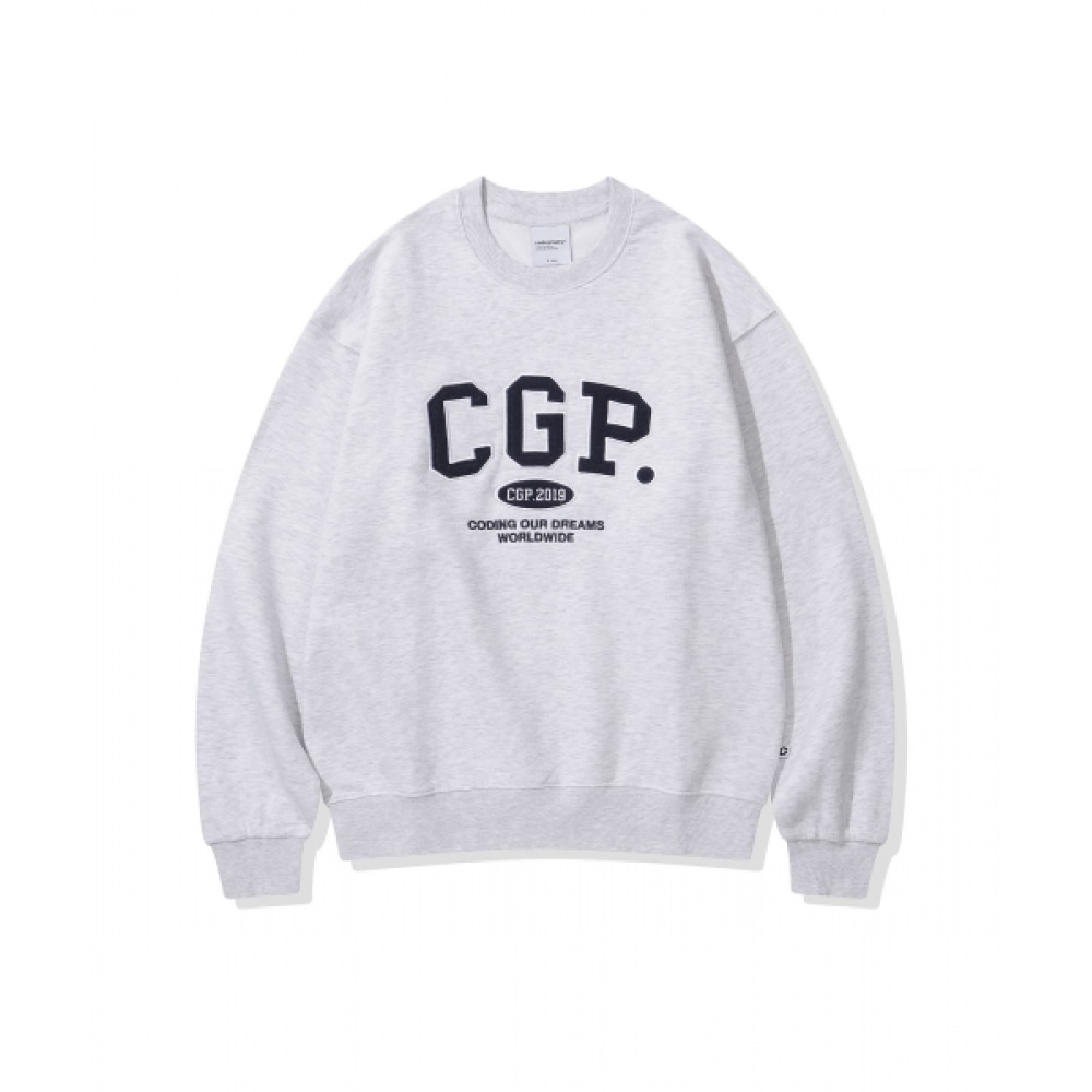 CGP [24年間ブラッシュドバージョン]CGP アーチロゴスウェットシャツ-メランジグレー