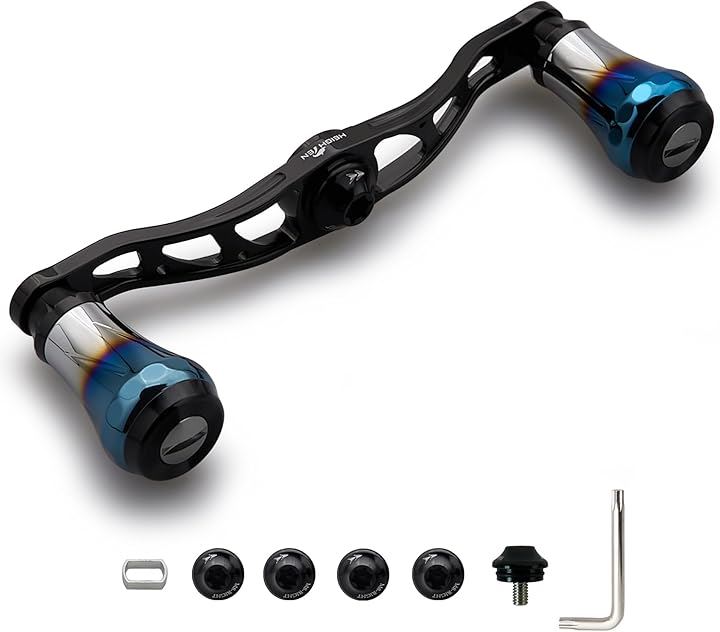 ベイト リール ハンドル 航空アルミ製 シマノ ダイワ アブガルシア 通用 ベイトリール Aurora 0123(V2.0 - 105mm - ブラック)