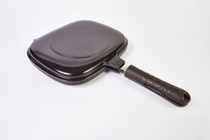 ハッピークッカー（ＩＨ用） TV通販で話題 HAPPYCOOKER 両面フライパン ブラウン IH用