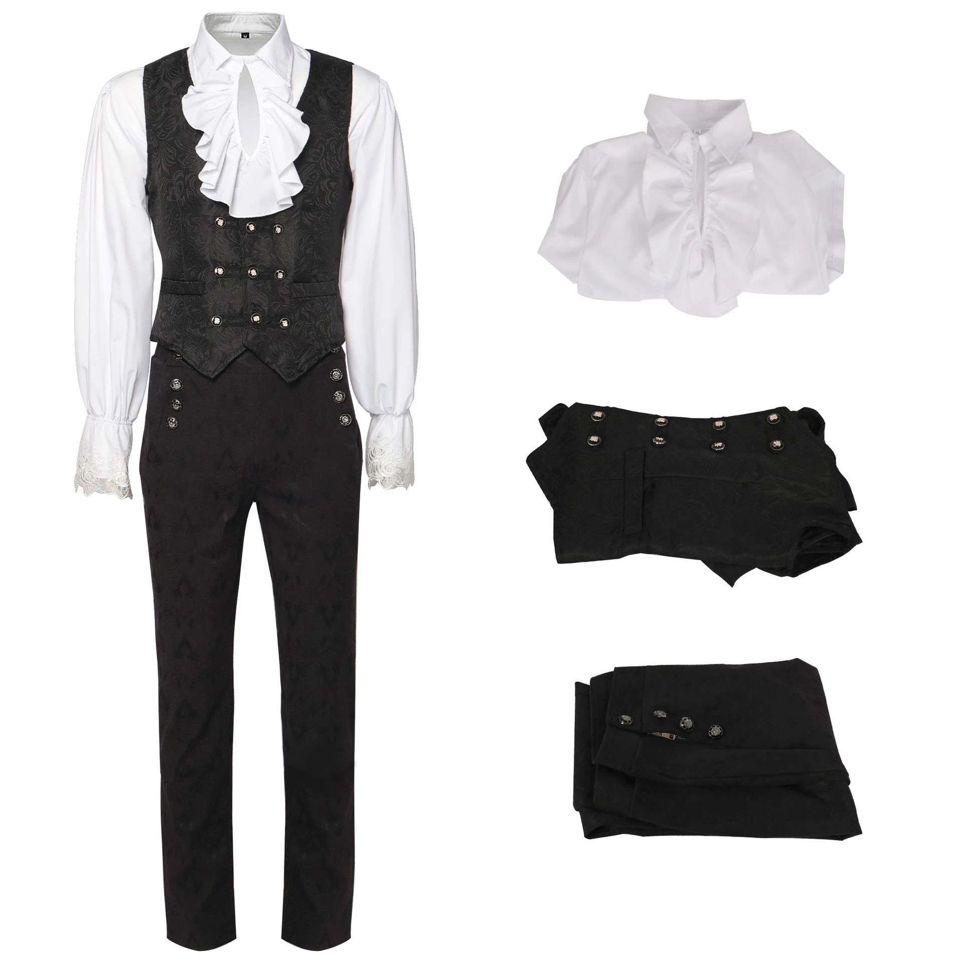 2024 メンズスーツソリッドカラーファッションスチームパンクレトロ紳士服 ハロウィン安い