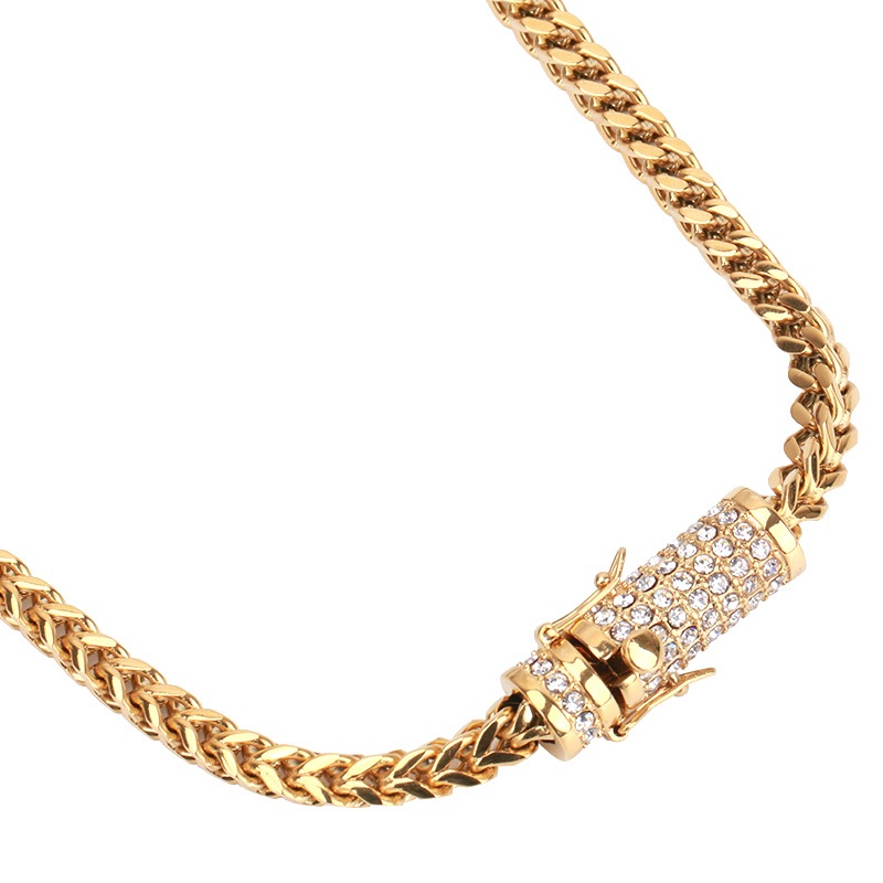 ステンレス パヴェネックレス [n346]