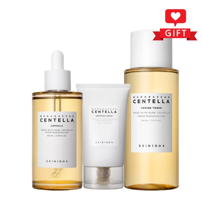 センテラ鎮静ケア3点セット（トーニングトナー210ml＋アンプル100ml＋スージングクリーム75ml）/ 敏感肌ケア/低刺激処方/水分バリアケア