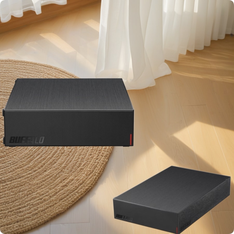 外付けハードディスク HD-LE-Bシリーズ 8TB USB 3.2（Gen 1）/3.1（Gen 1）/3.0/2.0 静音&防振 縦置き・横置き対応 ブラック HD-LE8U3-BB