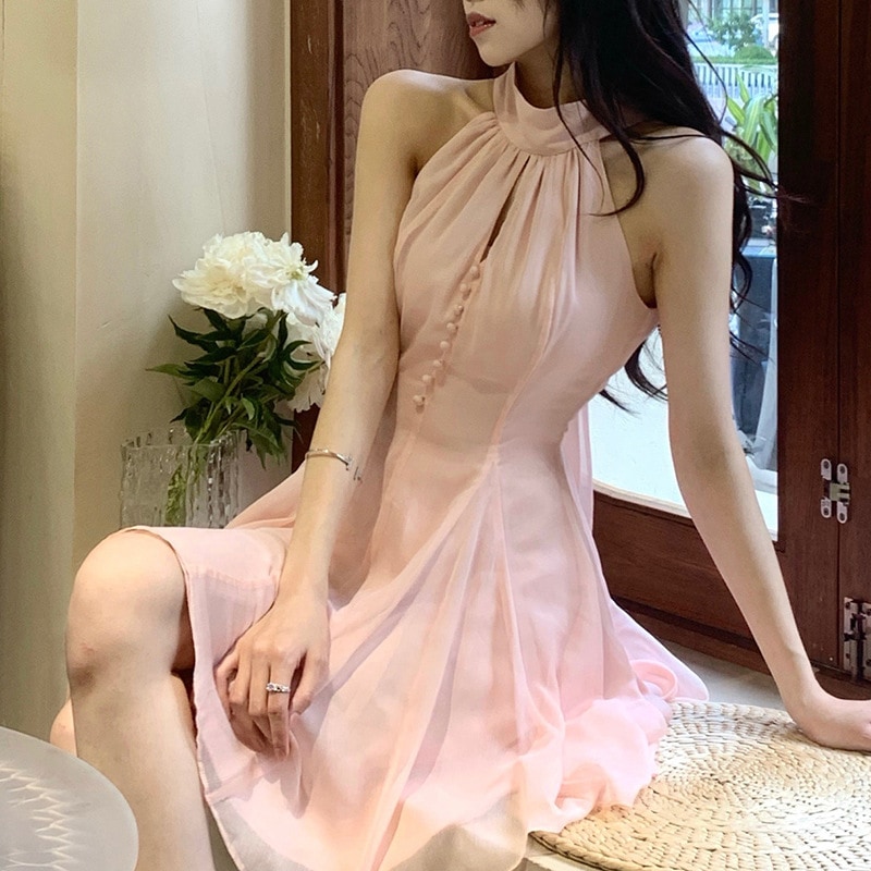 Desire Zurich Pure Desire ホルターネック フロータードレス レディース 夏 ノースリーブ ショートドレス