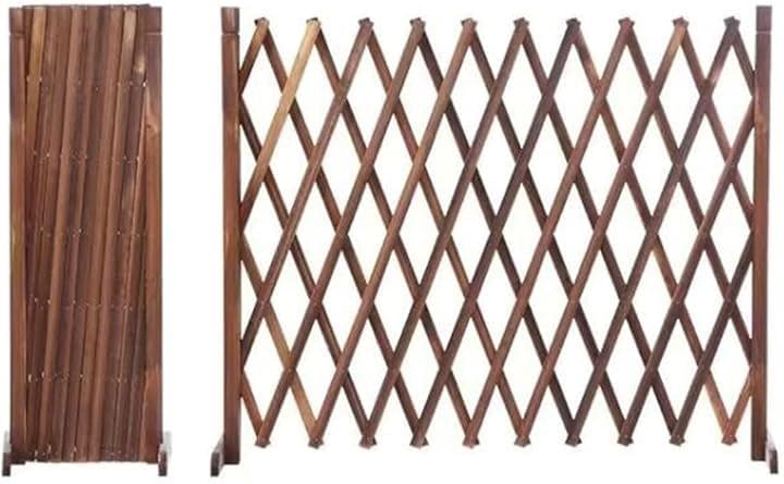 庭の柵 ガーデンフェンス 天然木 伸縮 木製柵 フェンス・垣 アコーディオン カーゲート 門扉 高さ ラティス・垣根・ゲート(セメント床用（平地使用スタイル）, H100cm)