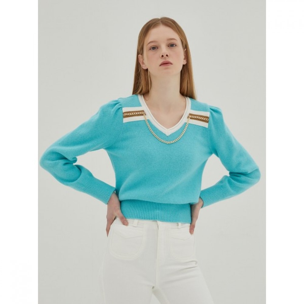 [エゴイスト] Vネックチェーンプルオーバー EN1KL160