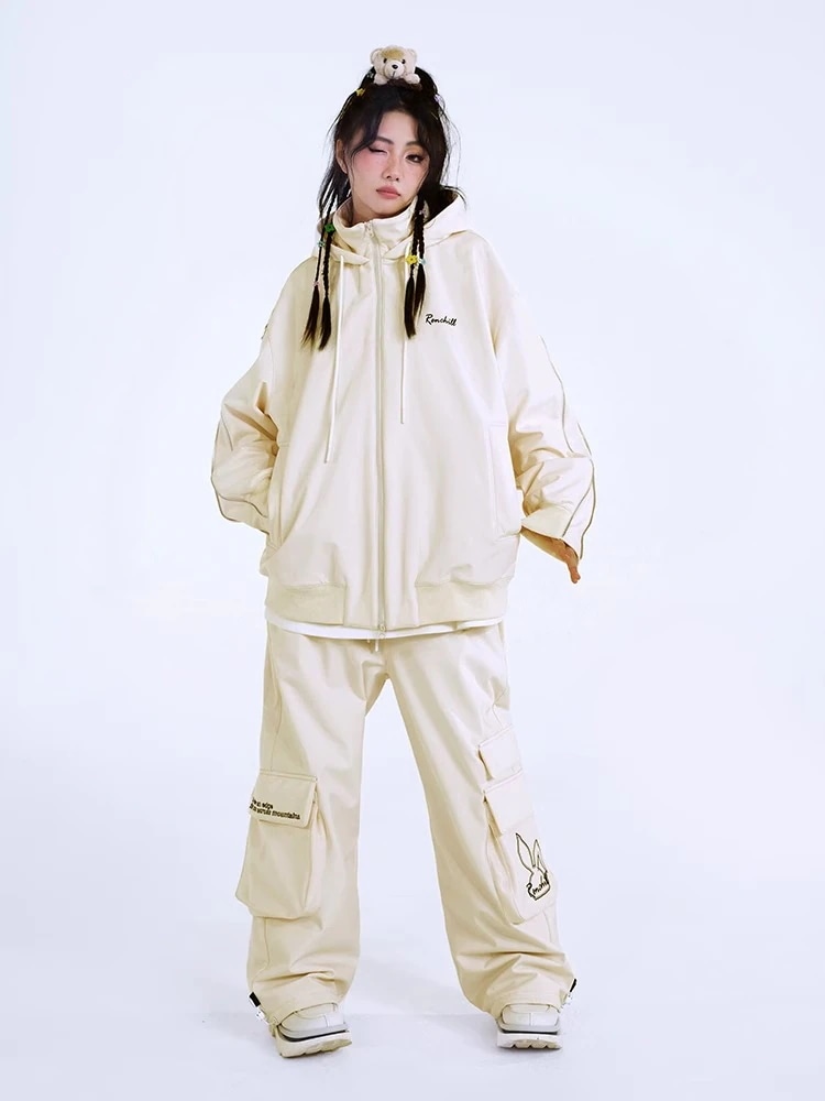 スノーボードウェア20242025上下セットレディースメンズ防水10000ジャケットアウターパンツクリームスノボースキーウェアスノボウェア韓国風防水防寒防雪保温防風