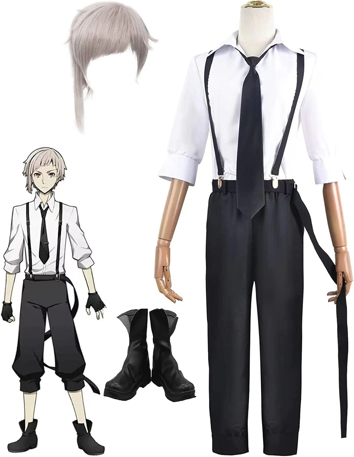 新作入荷 大人気商品 文豪ストレイドッグス コスプレ衣装 中島 敦 コスプレ 仮装 アニメ 祭り 学園祭 文化祭 コスチューム　仮装変装