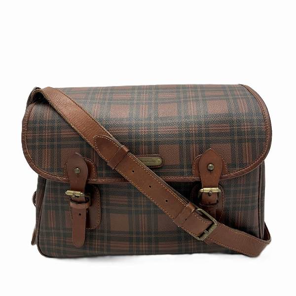 ポロ・ラルフローレン チェック メッセンジャーバッグ バッグ ショルダーバッグ 【中古】