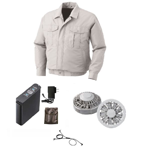 KU90540 空調服 R ポリエステル製長袖ワーク FAN2200G・RD9261・LIPRO2セット シルバー XL 13,261円