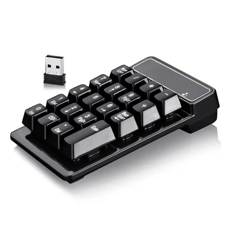 2.4G 数字キーパッド サイレント 19 キー USB キーパッド ノートパソコン/ノートブック/PC 用ポータブル財務会計テンキー 黒
