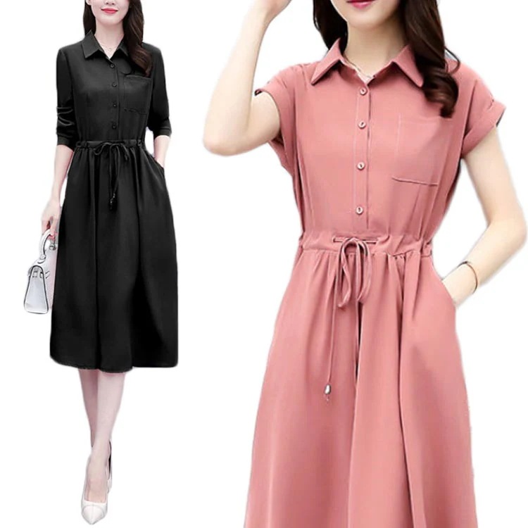 【20点セット】【急速出荷】シャツワンピース レディース 夏 ロングワンピース シフォンワンピース フレアワンピース