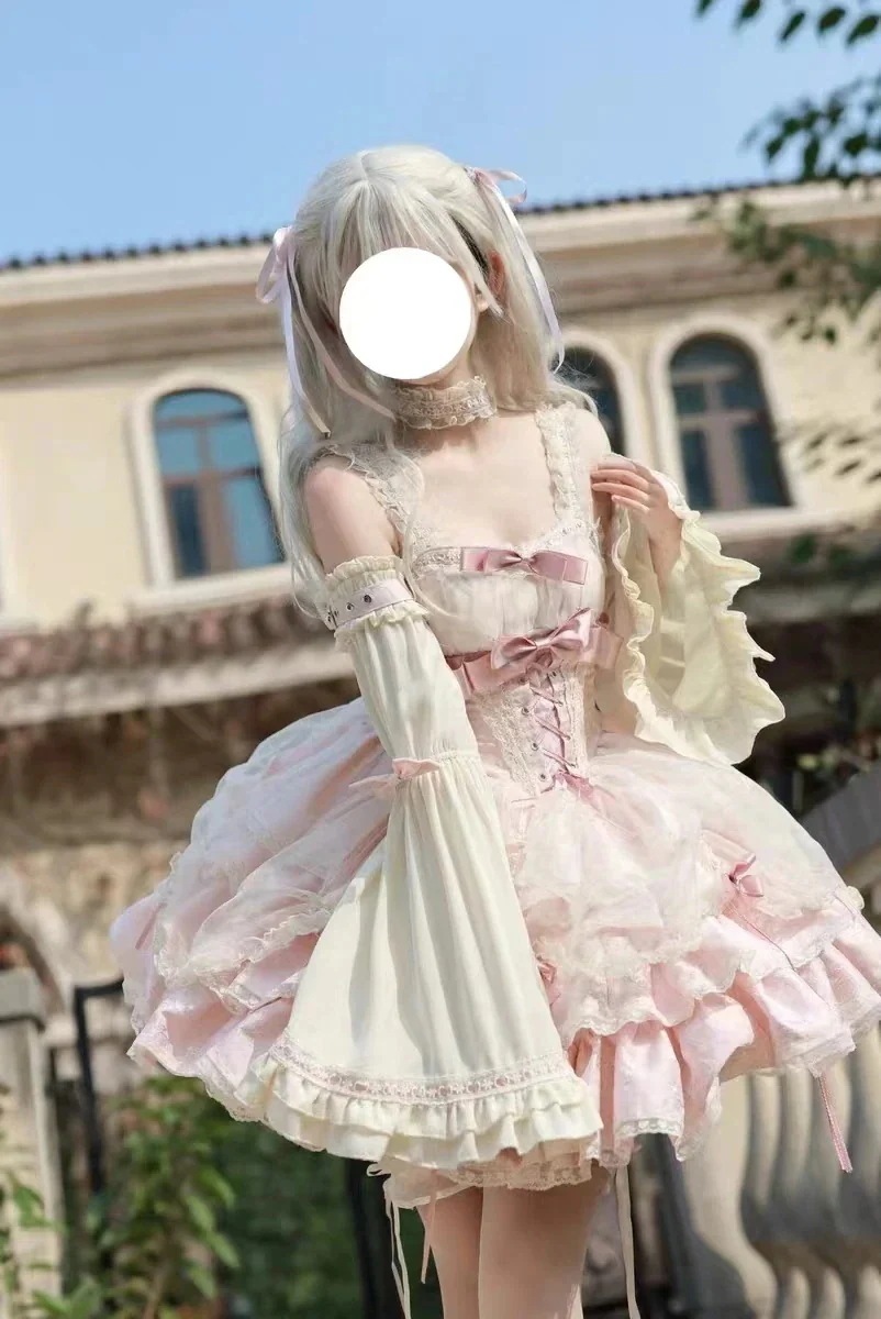 絶対きれいめ初恋少女 ロリータ ドレスリンセスチュチュスカート大人ドレス ブスカート 長袖ドレスワンピース ゴスロリ 可愛い アイドル ガーリー Aライン フリル