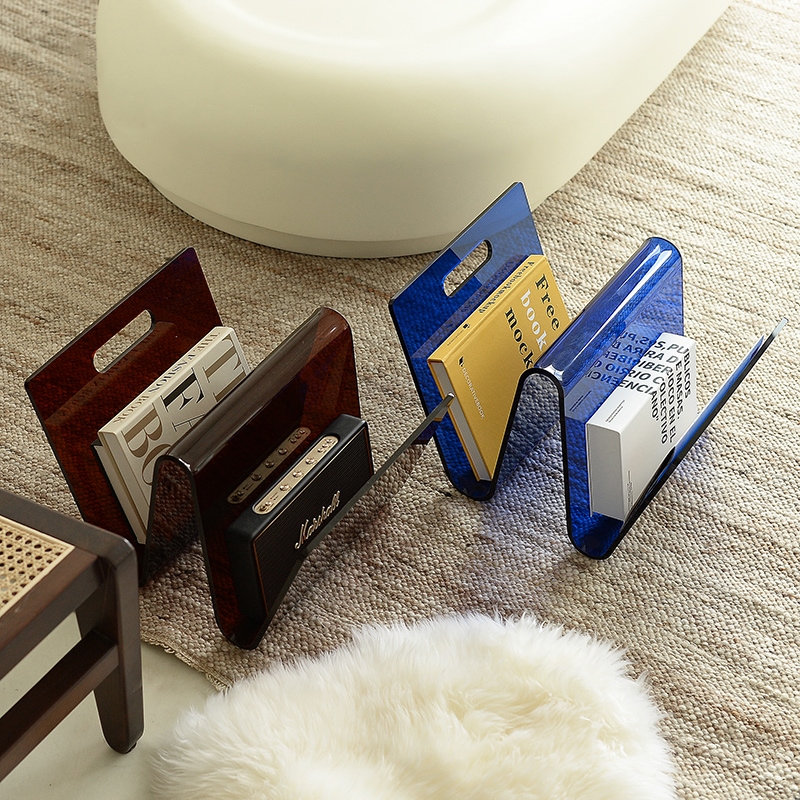 韓国雑貨 アクリルカラーウェーブマガジンラック