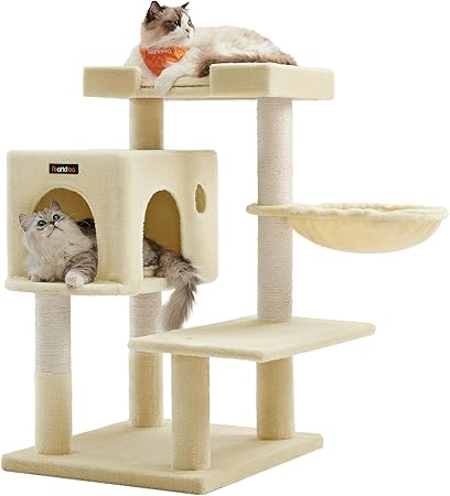 キャットタワー 据え置き型 大型猫 / 多頭飼い対応 巨大ハウス 広い見晴らし台