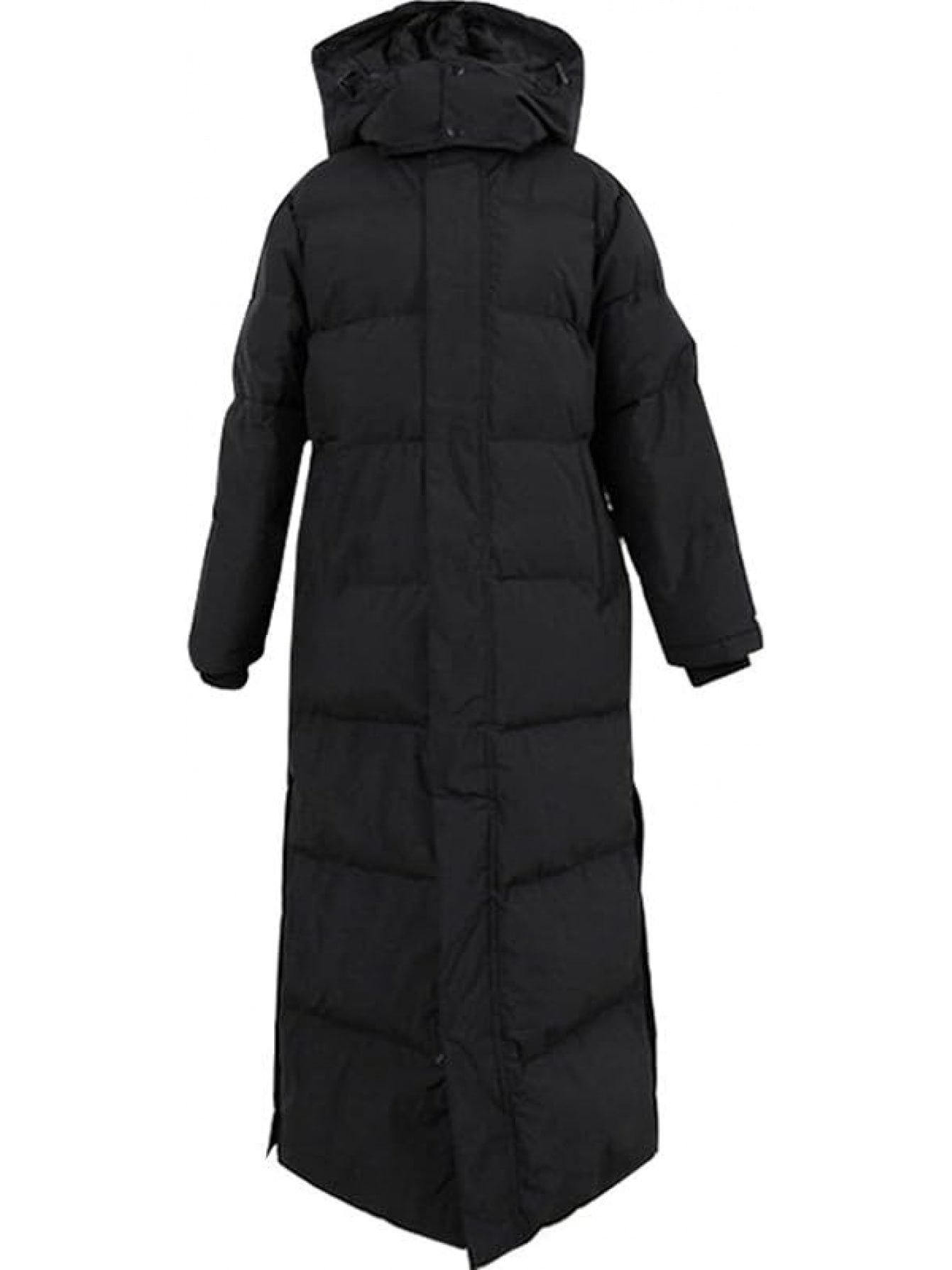 膝下レディースベンチコート 冬用 かわいいフード付き 取り外し可能なダウンパッド付き ロングコート アウター ック 厚手 軽量 通勤・サイクリングに人気 スタイリッシュ