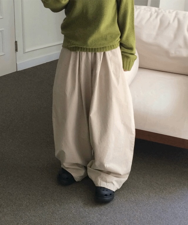 (2color/ウエストバンディング) ピンター コットン バルーンpt