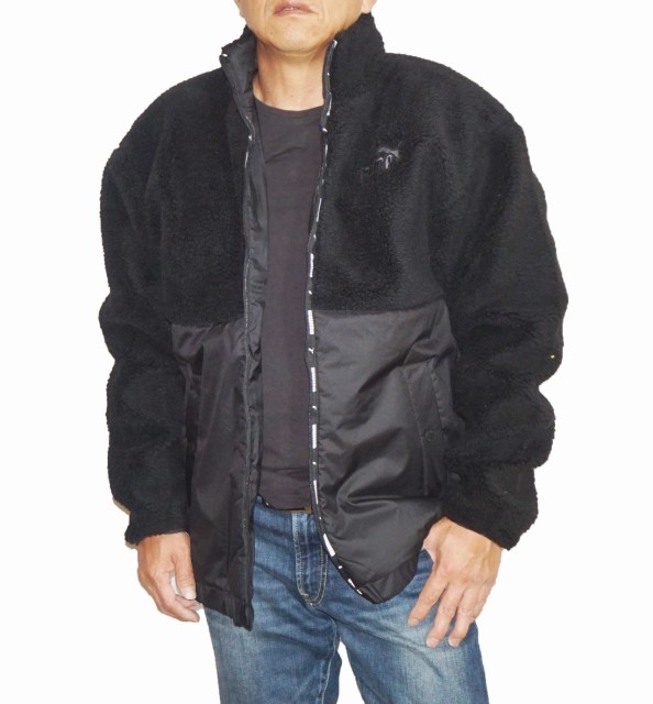 ボアジャケット 黒 メンズ シェルパジャケット 防寒 防風 耐寒 保温 アウター ヒート 冬物