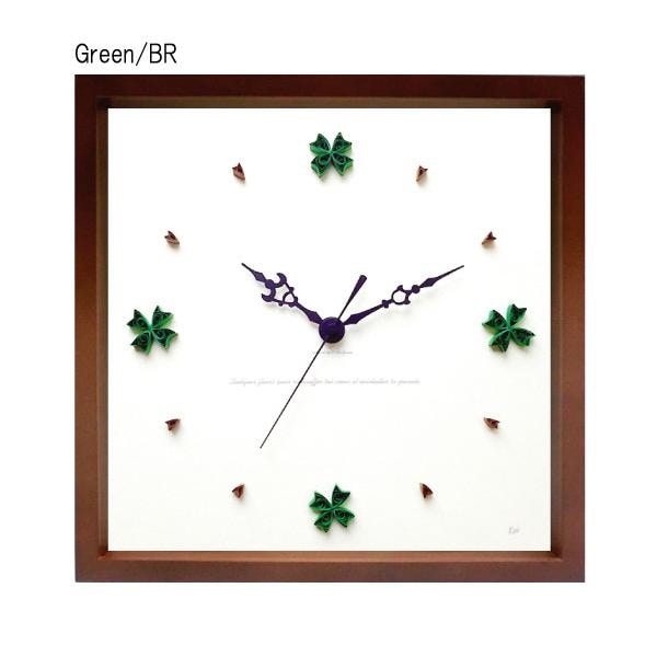壁掛け時計 おしゃれ 花びら 草花 木枠 アート かわいい 北欧 ナチュラル 素朴 ハンドクラフト ウォールクロック