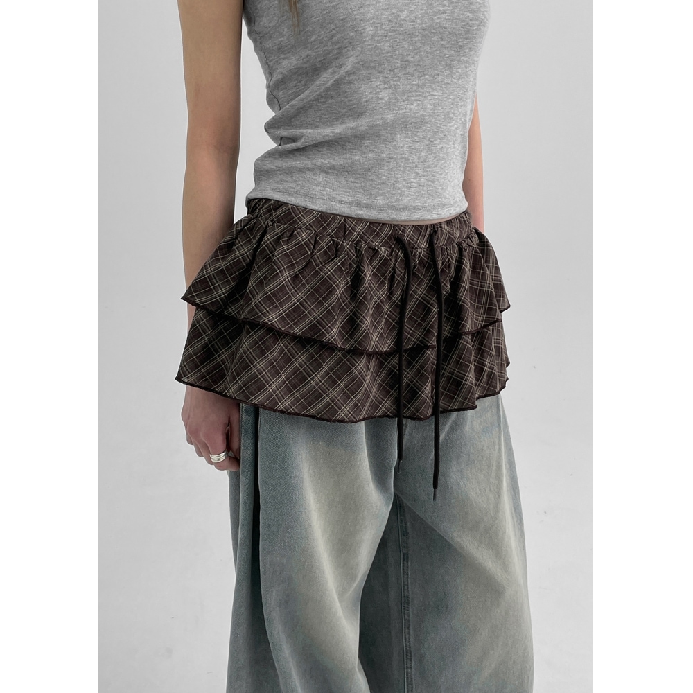 ブラックアップ [春新品] [MADE] ココネルレイヤードバンディングスカート