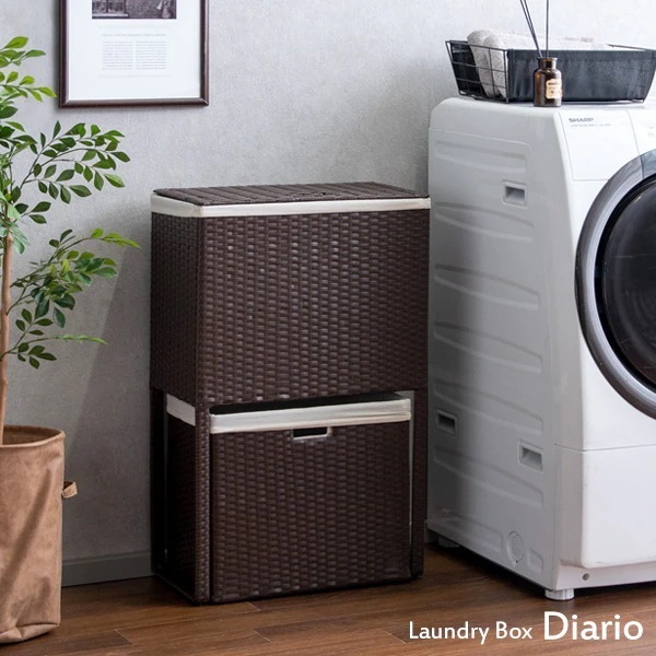大容量ランドリー ボックス 洗濯かご ラタン 通気性