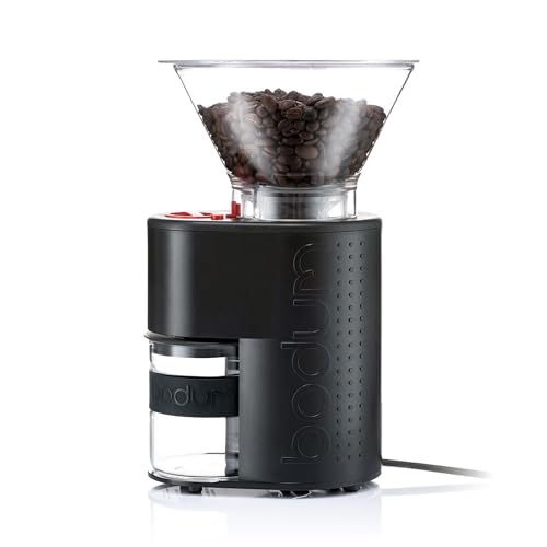 BODUM ボダム コーヒーミル 電動ミル BISTRO ビストロ 電動式コーヒーグラインダー ブラック コニカル刃 挽きムラ防止 静電気防止 静音 挽き目調節 【正規品】 10903-01JP-3