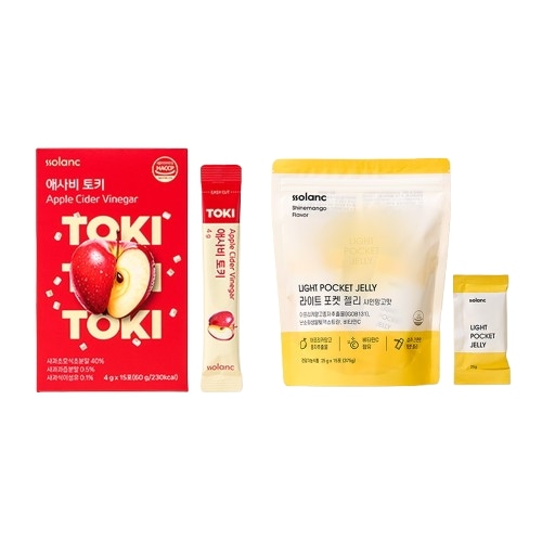 [1か月徹底管理] ソルラン アサビTOKI＆ライトポケットゼリー 各2個(合計4個)セット