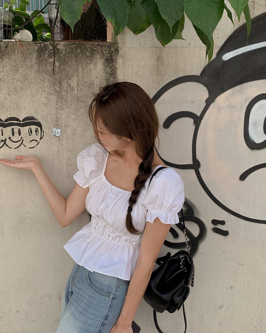 ブディーシャーリングブラウス韓国ファッション レディース