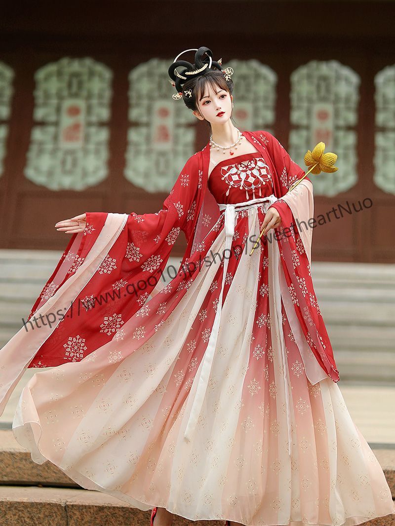 漢服女秋夏唐風刺繍ホーホースカート大袖シャツ羽織絹セットコスプレ スカート ロリスーツ ロリ可愛 二次元 学園祭 文化祭 4,912円