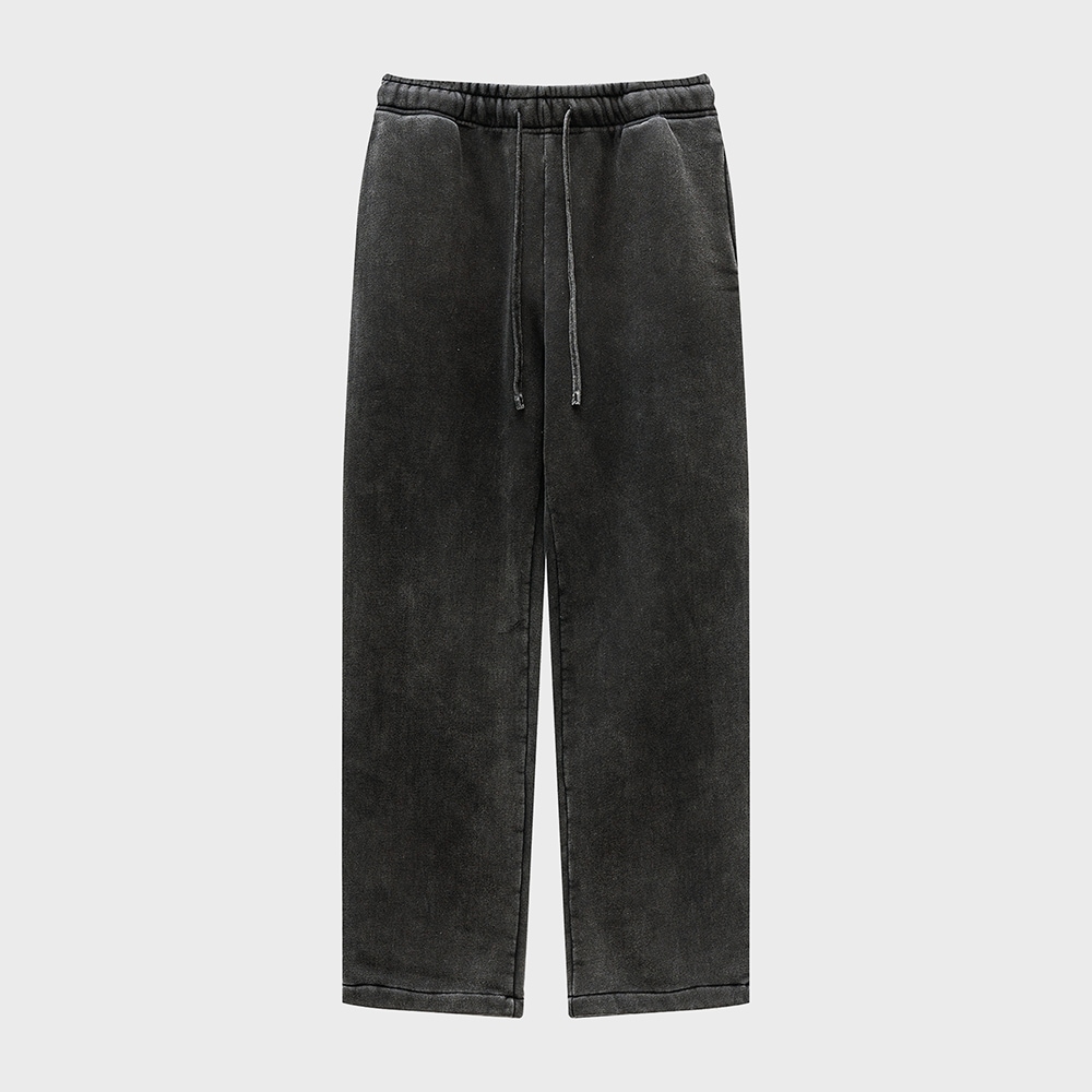 SP PIGMENT WIDE SWEAT PANTS-BLACK