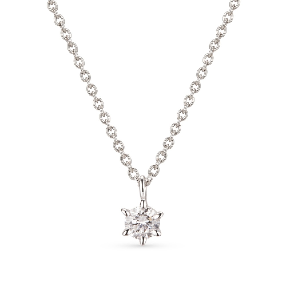 DOROCY 14k ベーシックラップダイヤモンドパート 1 6 プロングネックレス
