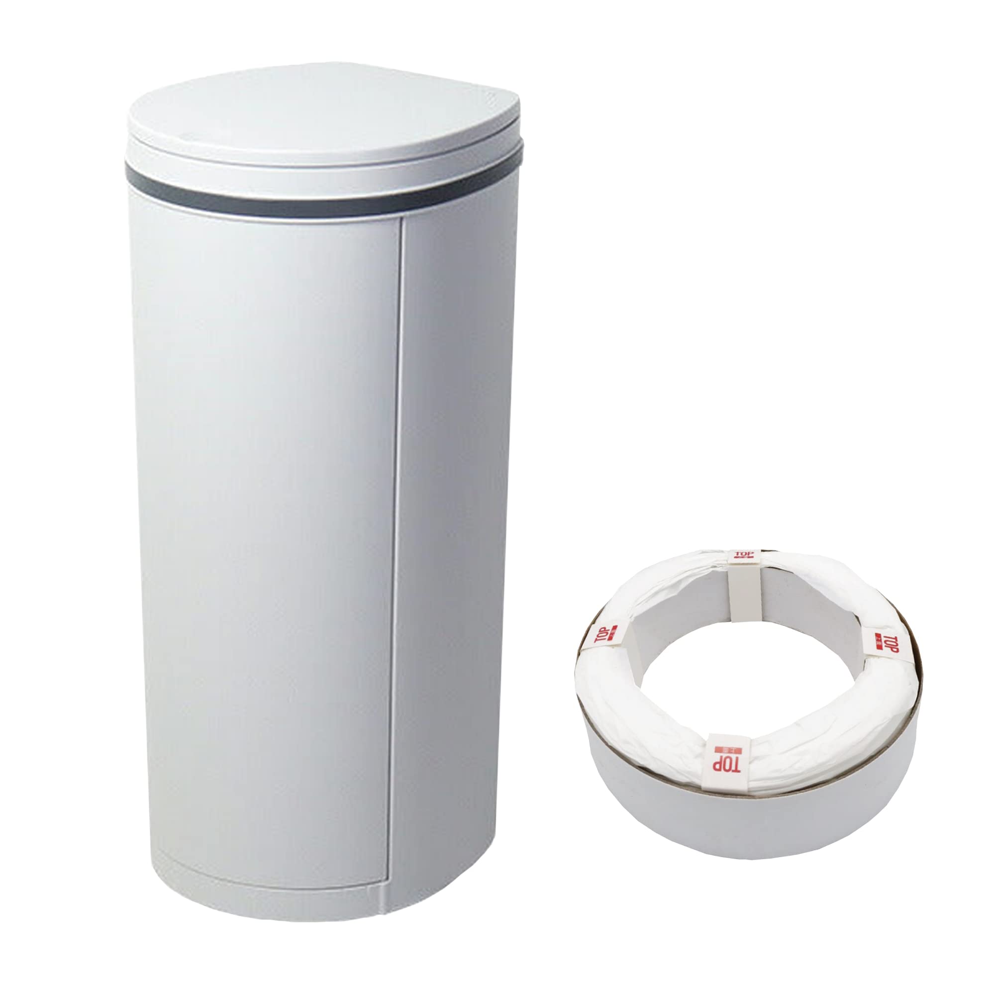 おむつ処理用ゴミ箱 DEO・PAIL(デオペール) 21L 専用カセット1個付 防臭 消臭 抗菌 ベビー 介護用 ライトグレー