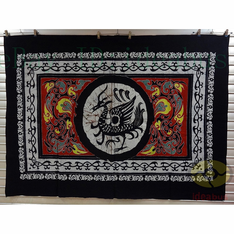 Home Wall Decor Hanging Batik Tapestry Tablecloth China South Guardian God:Vermilion Bird 120x160cm