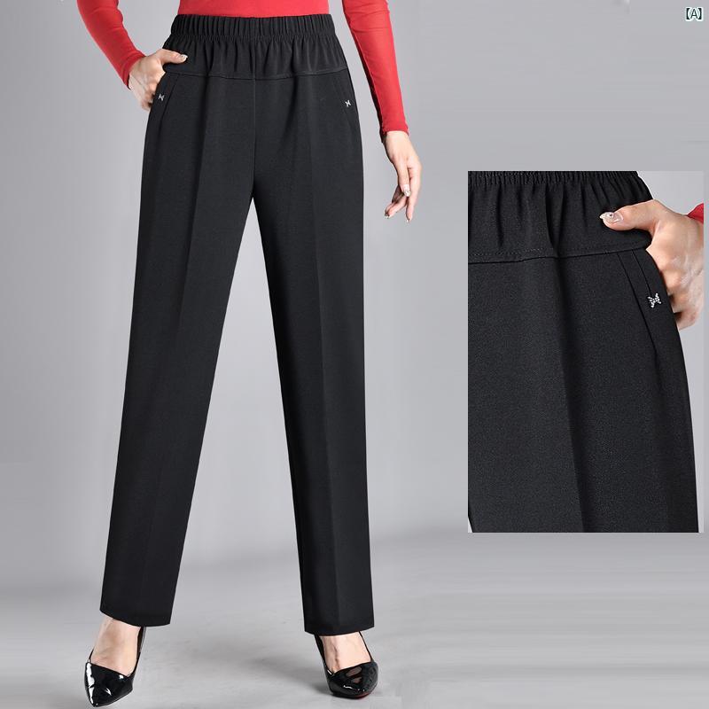 レディース ファッション おしゃれ 春夏 秋　冬 大人 上品 高級 マダム プレゼント 敬老日　おばあちゃん 秋冬 ハイウエスト パンツ ストレート レッグ ズボン カジュアル 5,694円