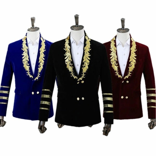 3色入荷　刺繍　メンズ　スーツ　ジャケット　タキシード　メンズ タキシード　演出服 華麗な王族服 王子様 ヨーロッパ風 復古風 コスプレ衣装　宮廷服　貴族服　コスチューム　舞台　撮影　司会 リボン付き