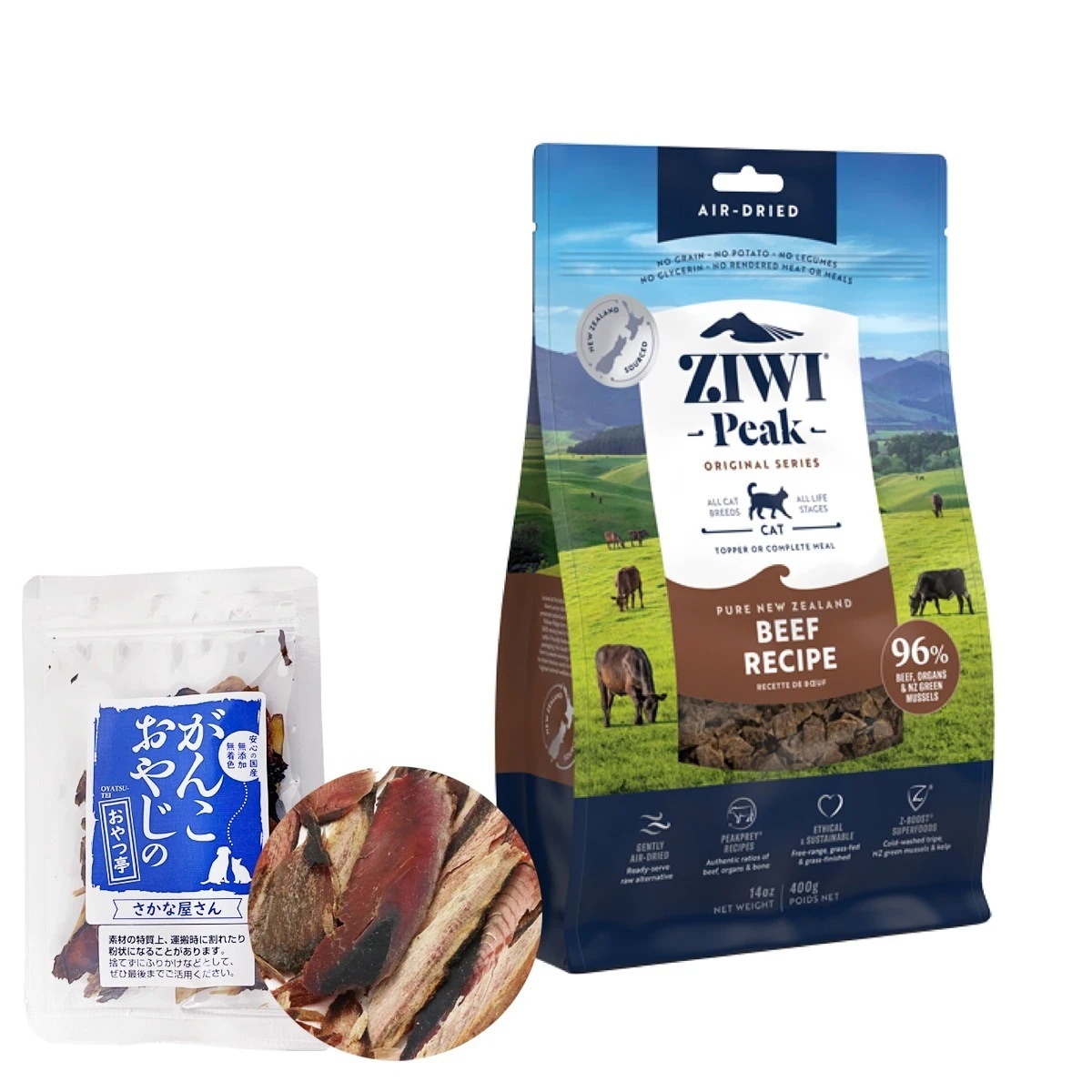 エアドライ キャットフード グラスフェッドビーフ 400g 【お試し国産お魚厚削り15g付き】